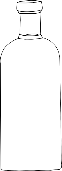 The image shows a bottle of alcohol with no visible label on it against an abstract background that appears to be black and white stripes.