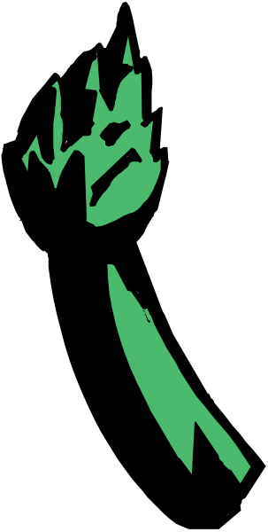 The image shows a black background with two vertical stripes of different shades on either side; there is an abstract green figure resembling a hand in motion at the center against one strip.