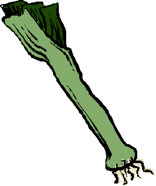 The image shows a cartoon of an arm with a hand holding up what appears to be a piece of broccoli against a black background.