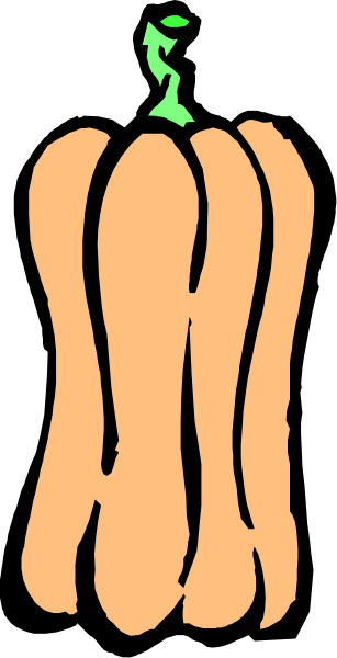 The image shows a cartoon drawing of three pumpkins with stems on top against a black background.