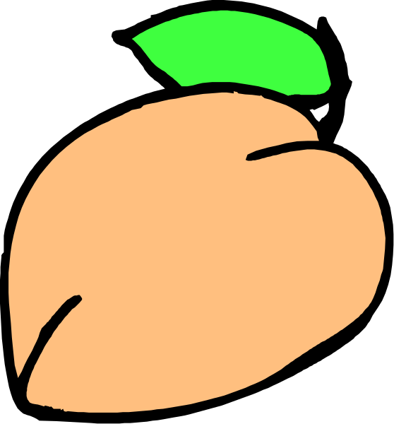 The image shows a cartoon of an apple with leaves on top sitting upright against what appears to be a black background.