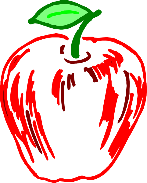 The image shows a red apple with green leaves on top of it against a black background.