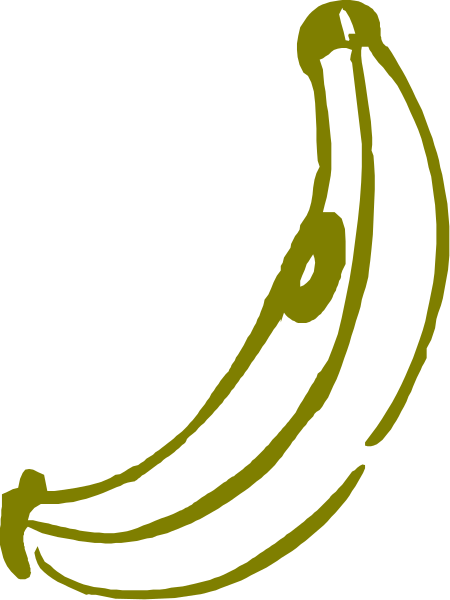 The image shows a banana with an exaggeratedly large stem on top of it against a black background.