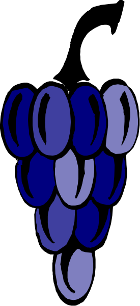 The image shows a bunch of grapes with purple leaves on them against a gray background.