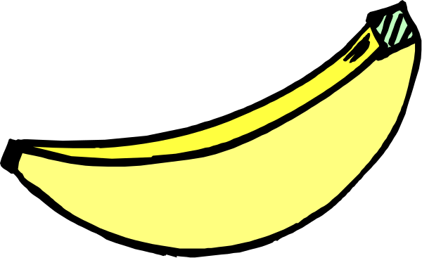 The image shows a banana with an exaggeratedly large stem on top of it against a black background.