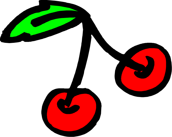 The image shows a black background with three red apple shapes on it that resemble wheels of bicycles against which there is an abstract green design in the center.