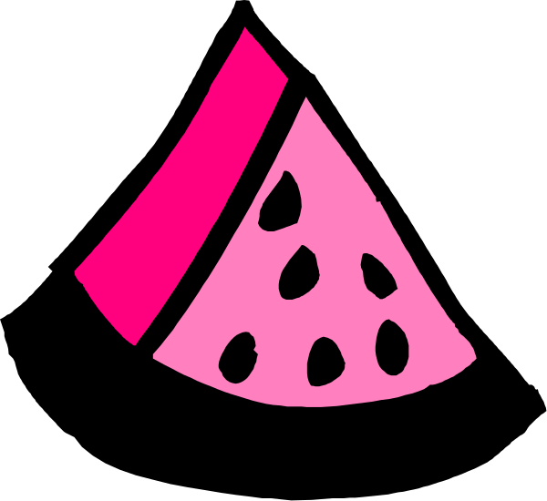 The image shows a slice of watermelon with seeds on top against a black background.
