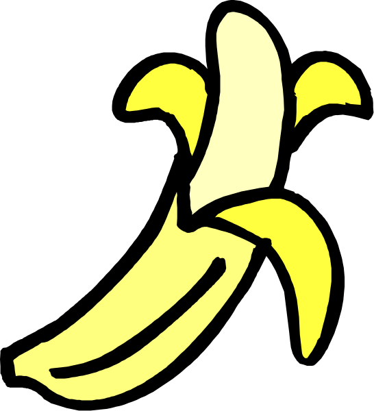 The image shows a banana with two yellow ends against a black background on the left side of the frame.
