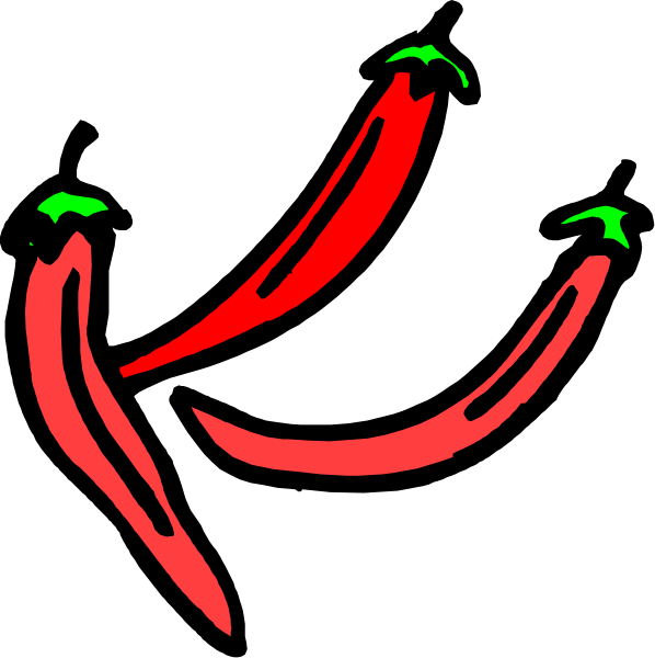 The image shows a black background with four red chili peppers arranged diagonally from top left to bottom right against it.