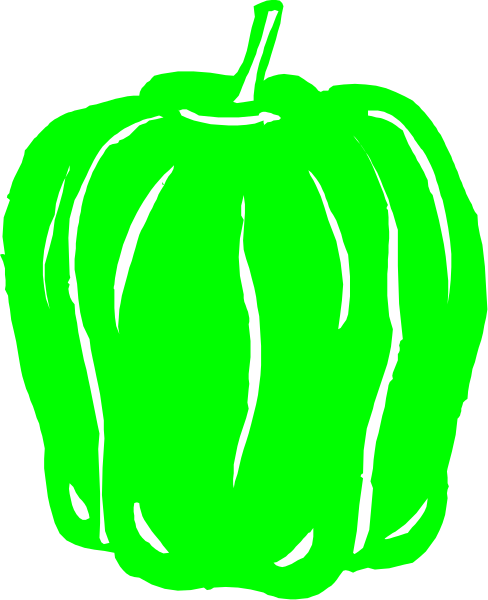 The image shows a green chili pepper with white lines indicating its shape on it.