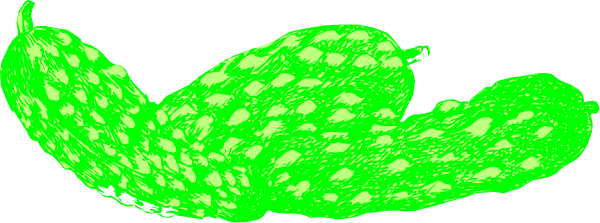 The image shows a green blob with white spots on it against a grey background.