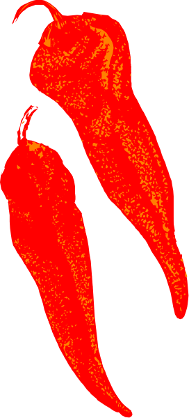 The image shows a red pepper with multiple layers of itself stacked on top of each other against a black background.