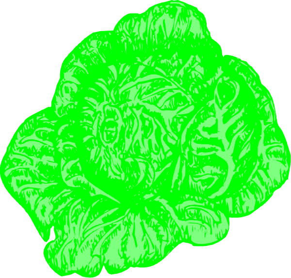 The image shows a green broccoli with intricate detailing on it against a black background.