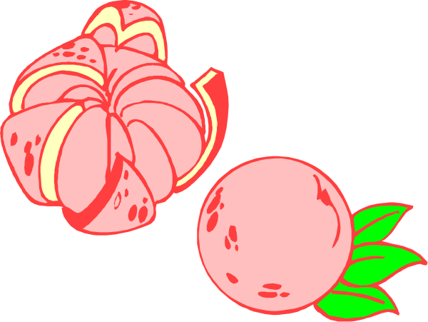 The image shows three fruits: a pumpkin with its stem intact on top left; an orange fruit that resembles a tangerine in bottom right corner; and another red-orange colored fruit topped by green leaves, possibly a pomegranate or similar type of berry.