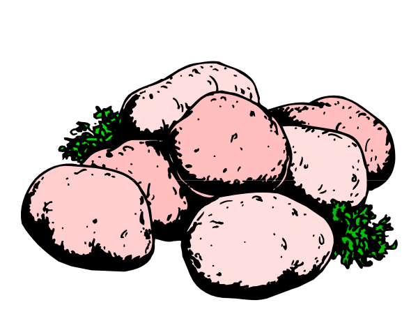 The black and white illustration shows a pile of buns with green herbs on top against a dark background.