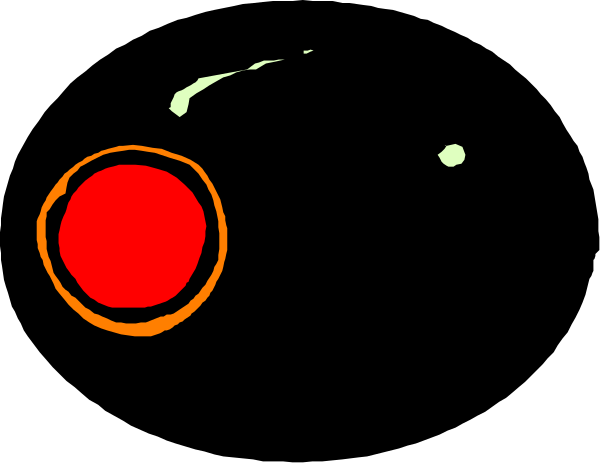 The image shows a black background with two red circles on it; there's no text present within this small clip-art picture.