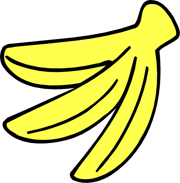 The image shows a black silhouette of an open banana with yellow interior against white background on left side; right side features a stylized graphic resembling a butterfly in gold coloring overlaid atop it, creating a composite design that combines elements from both images into one.