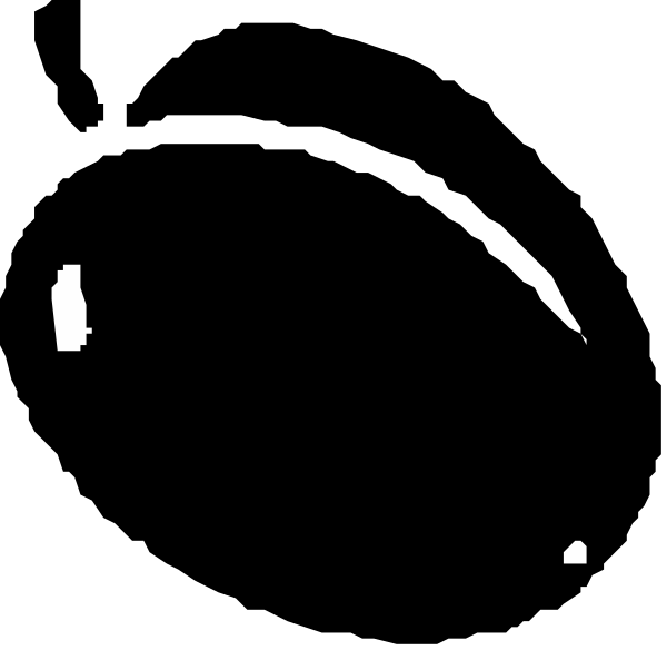 The image shows a black background with two white rectangles that resemble eyes on either side of what appears to be an object in between them; there is no text present within this small clip-art image.