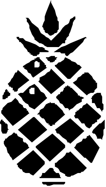 The image shows a black and white photo of an object with three distinct parts: on top is what appears to be a small birdhouse; in the middle section there's a darker area that could represent either another part of the structure, like a roof or window frame, or possibly some sort of decorative element such as vines or foliage. The bottom portion looks more solid and might indicate an enclosure for birds to enter/exit through; it has two small holes on its left side which are likely meant for bird entry/exits.