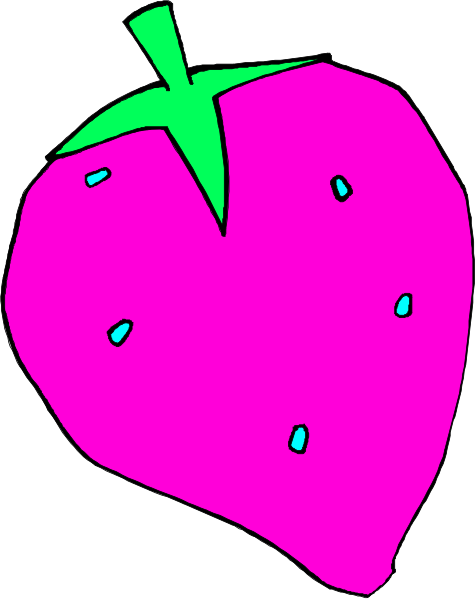 The image shows a purple strawberry with green leaves on top of it against a white background.