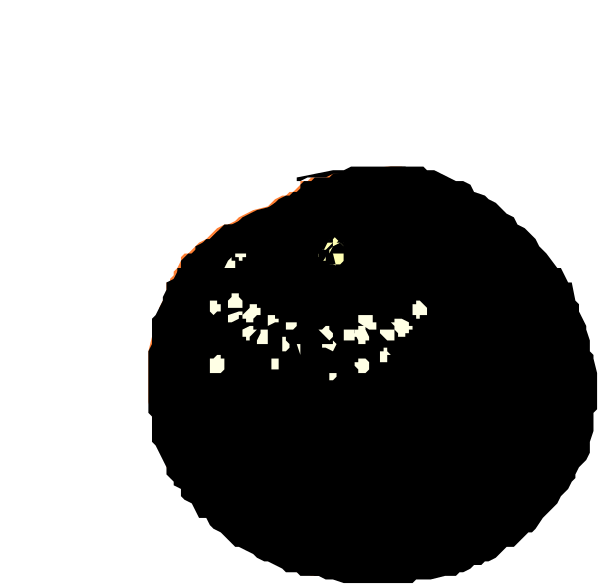 The image shows a dark background with an illuminated face that appears to be smiling at something off camera.