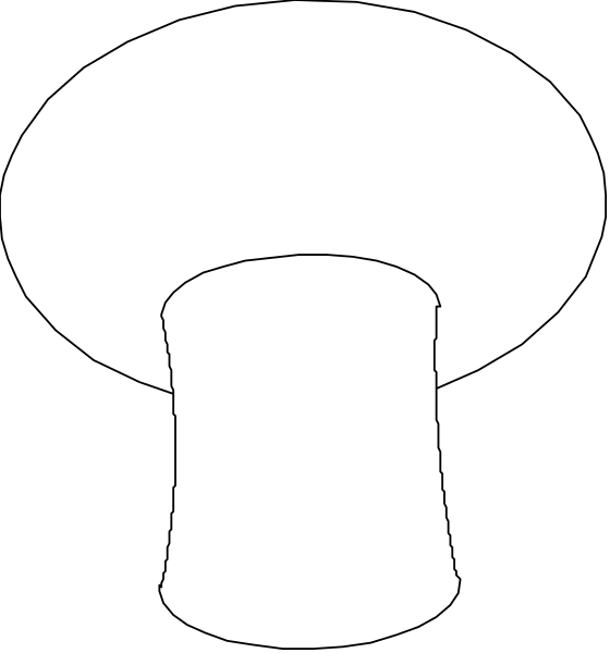 The image shows a sequence of three pictures: on top left there's an illustration with two mushrooms; bottom right is just one large mushroom without any other items in it; middle picture has only one small mushroom, and all images have black backgrounds.