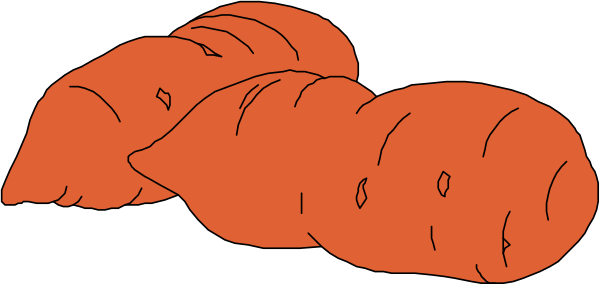 The image shows a cartoon of two red rolls with an orange filling on top placed next to each other against a gray background.