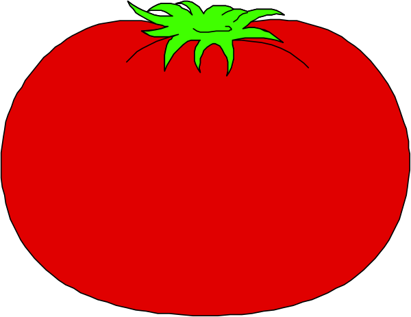 The image shows two tomatoes with a stem between them against an orange background on what appears to be a computer screen displaying pixelated graphics.