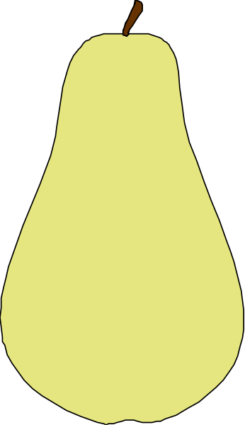 The picture shows a pear with an apple on top of it against a black background.