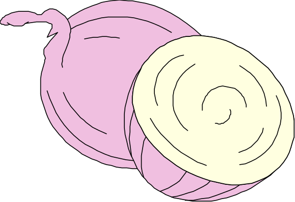 The image shows two garlic cloves with a spiral pattern on them placed next to each other against a black background.