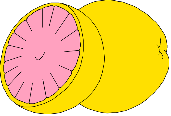 The image shows two slices of a pineapple with their interiors exposed to reveal pink flesh inside.