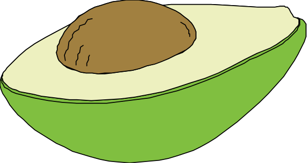 The image shows two halves of an avocado with a slice cut out from it on top of each other against a black background.