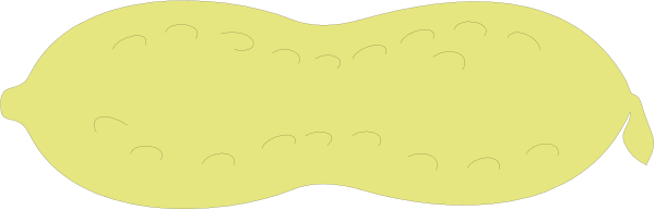 The image shows a yellow banana with two black dots on it against a gray background.