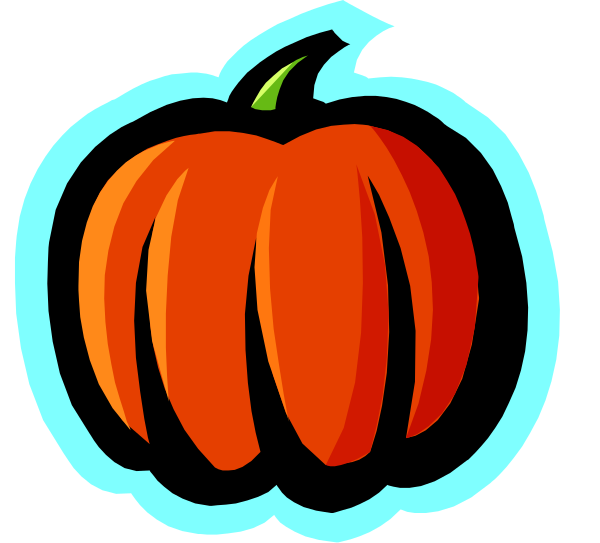The image shows two pumpkins with a blue outline around them against a white background.