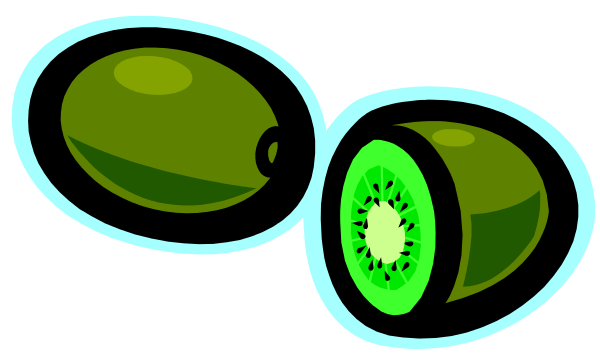 The image shows a collection of four green fruits with different shapes: two round ones on top left and right corners; an elongated one in bottom center; and another irregularly shaped fruit at the very bottom, all against a dark background.