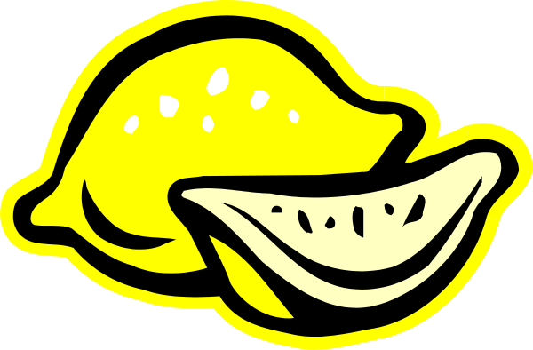 The image shows a cartoon lemon with an open mouth revealing its interior to be filled with slices of pizza inside it.