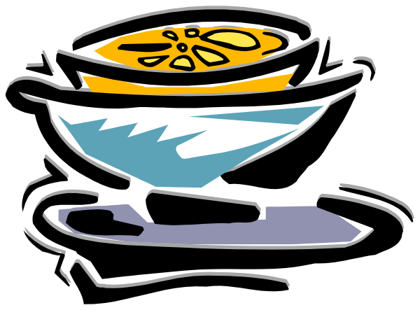 The image shows a black and white illustration of two cups on saucers with slices of lemon inside them placed next to each other against an abstract background that resembles water.