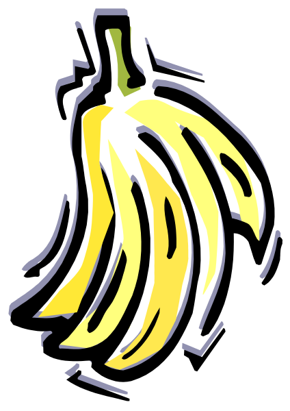 The image shows a bunch of bananas with yellow peels against a black background.