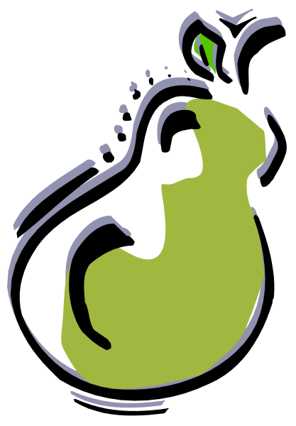 The image shows a cartoon of an alligator with its mouth open against a black background.