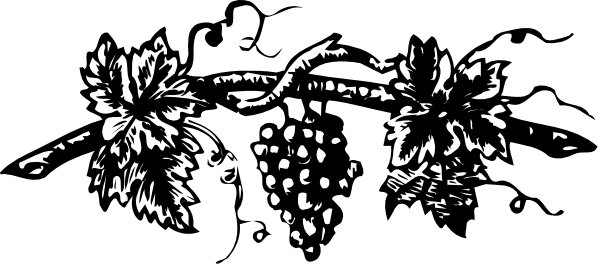 The black and white silhouette of a bouquet with flowers on top against an abstract background.