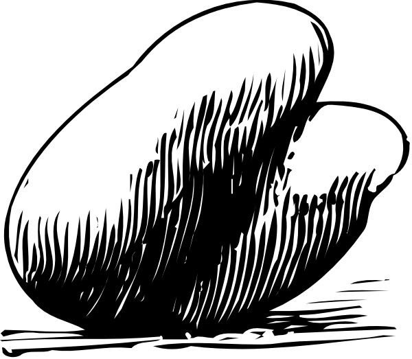 The black and white illustration shows a hand holding an object that resembles a rocket ship with fins on its base.