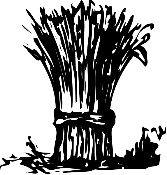 The black and white illustration shows a tall spout of water with droplets falling from it against an indistinct background that appears to be dark in color.