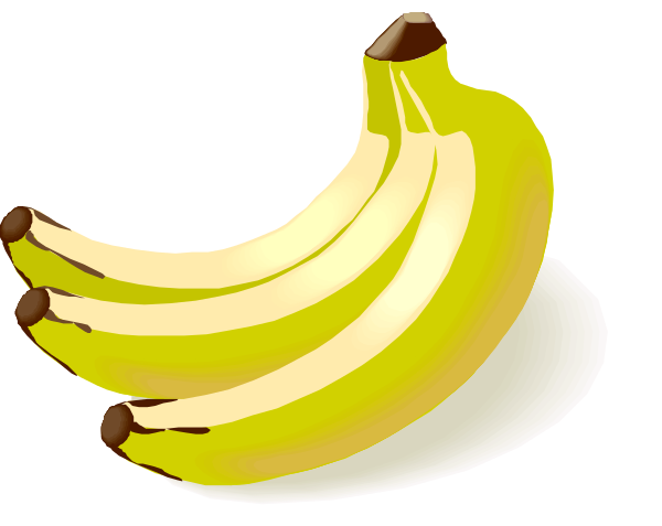 The image shows two bananas on a white surface with their ends facing upwards; there is no text present within this small clip-art illustration.