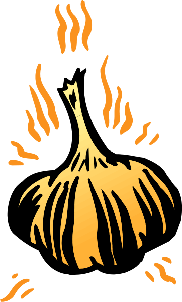 The image shows a stylized graphic of an onion with flames around it against a dark background.