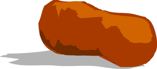 The image shows a single orange french toast on top of an unseen surface with no other discernible elements present in this small clip-art illustration.