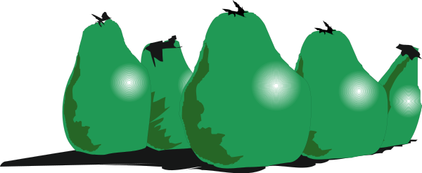 The image shows a group of green cartoon characters that resemble vegetables with faces on them lined up against a dark background in what appears to be an animated scene.