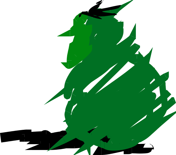 The image shows a green blob with white lines on it against a black background.