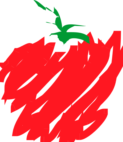 The image shows a red tomato with green stem on top of it against a white background.