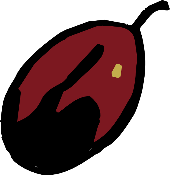 The image shows a red alien with two eyes on its face against a black background.