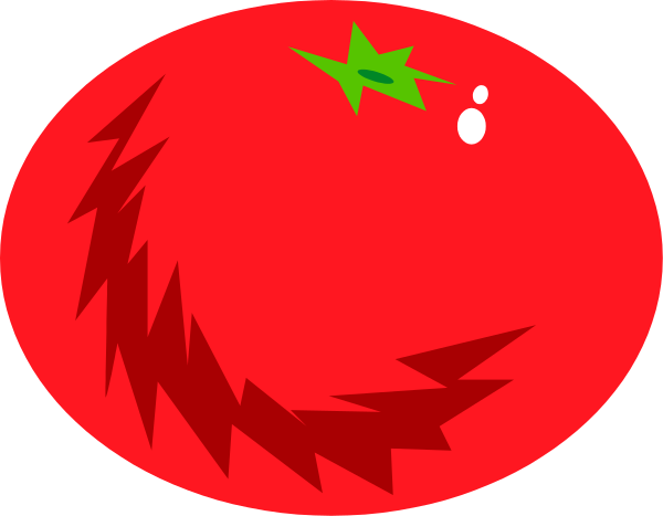 The image shows a cartoon depiction of two tomatoes with faces; each has eyes, eyebrows, mouths, noses, and is wearing what appears to be sunglasses on one side.
